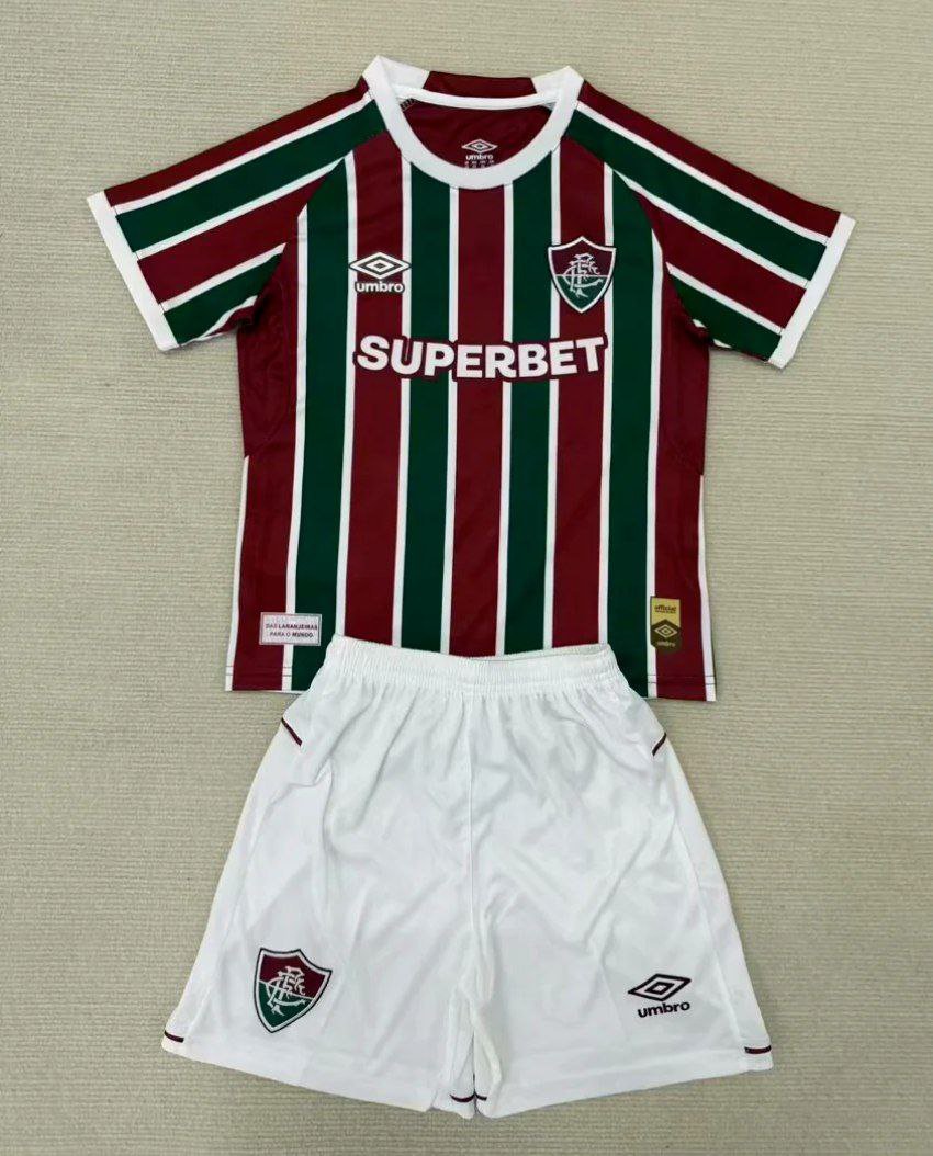 Kids Kit 25-26 Fluminense Jersey Home Soccer Football Youth Kit Children Jersey Fluminense 2025-2026