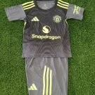 25-26 Manchester United Kids Kit Goalkeeper Grey Jersey Soccer Youth Kit Children Arsenal 2025-2026