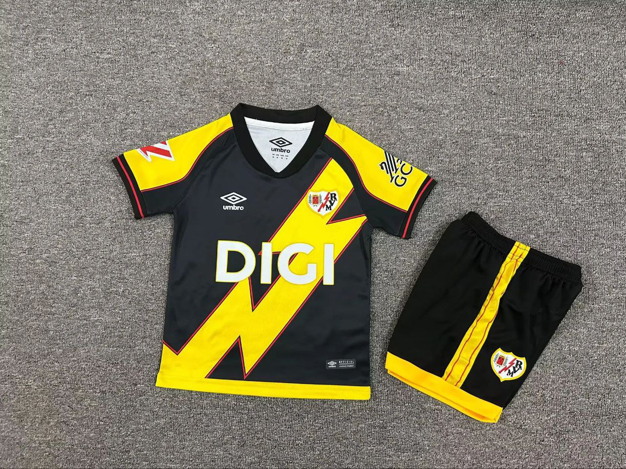 25-26 Vallecano Kids Kit Jersey Third Soccer Youth Kit Children Vallecano 2025-2026 Jersey New