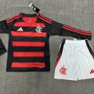 25-26 Flamengo Kids Kit Shirt Jersey Home Long Sleeves Soccer Youth Kit Children Flamengo 2025-2026