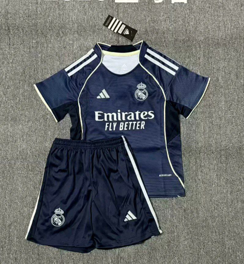 25-26 Real Madrid Kids Kit Jersey Away Soccer Youth Kit Children Real Madrid 2025-2026 Jersey New