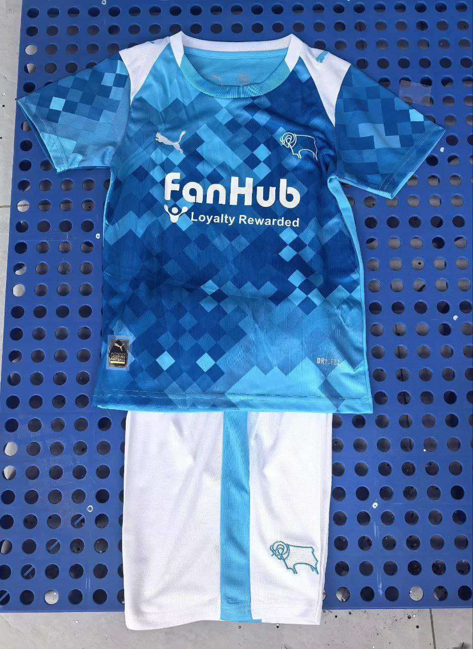 25-26 Derby County Kids Kit Jersey Third Soccer Youth Kit Children Derby County 2025-2026 Jersey New