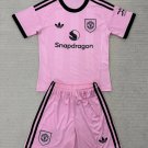 25-26 Manchester United Kids Kit Jersey Goalkeeper Pink Soccer Youth Children Man United 2025-2026