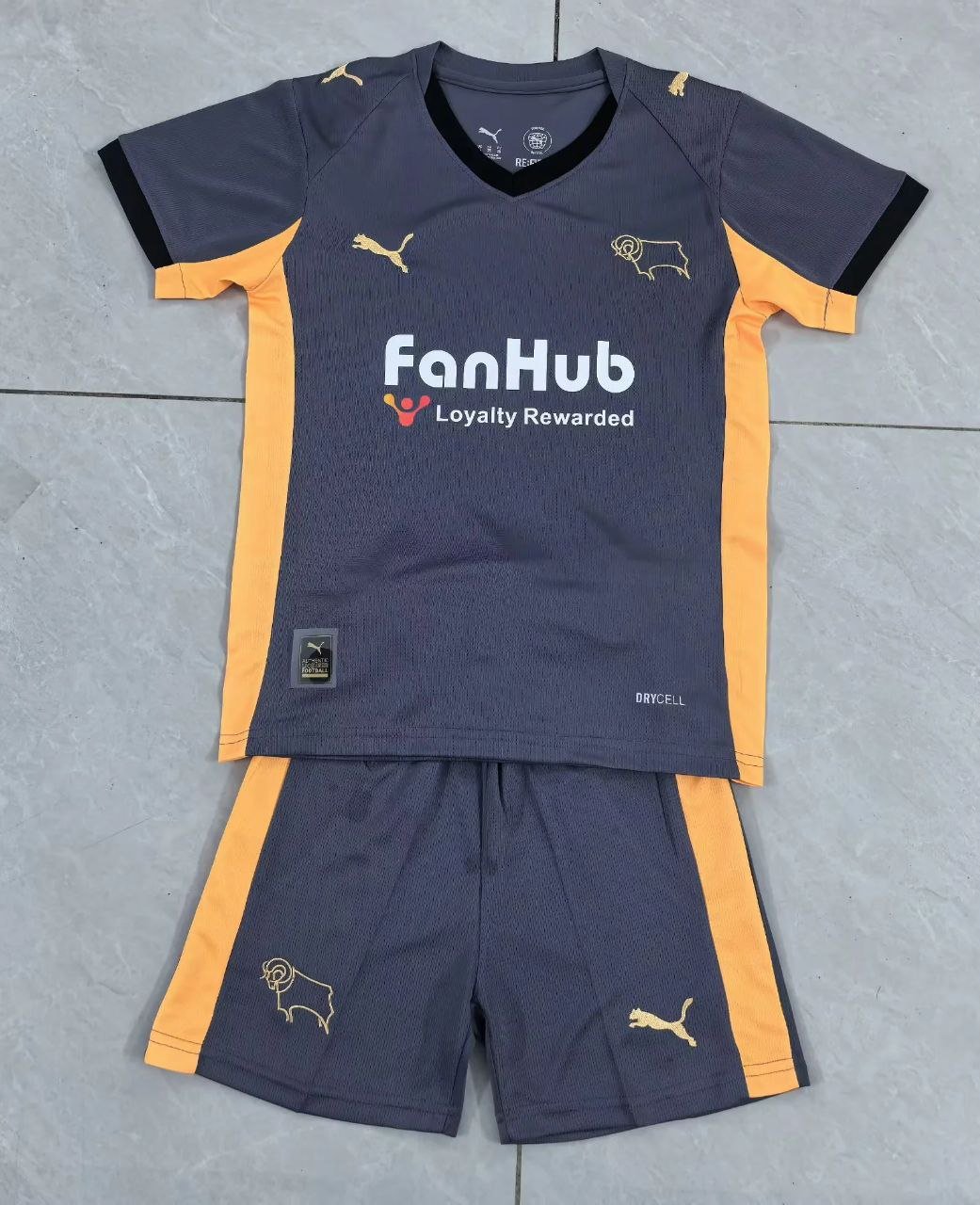 25-26 Derby County Kids Kit Jersey Away Soccer Youth Kit Children Derby County 2025-2026 Jersey New
