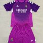 25-26 Real Madrid Kids Kit Jersey Goalkeeper Purple Soccer Youth Kit Children Real Madrid 2025-2026