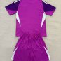25-26 Real Madrid Kids Kit Jersey Goalkeeper Purple Soccer Youth Kit Children Real Madrid 2025-2026