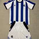 25-26 Kids Kit Real Sociedad Jersey Home Soccer Youth Kit Children Real Sociedad  2025-2026 Jersey