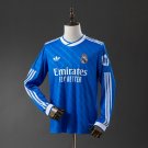 25-25 Real Madrid Jersey Away Third Long Sleeve Blue Soccer Men's Shirt Real Madrid Jersey 2025-2026