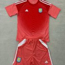 25-26 Aston Villa Jersey Gk Kids Kit Goalkeeper Red Youth Kit Children Jersey Aston Villa 2025-2026