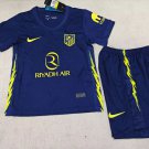 25-26 Atletico Madrid Jersey Kids Kit Away Youth Kit Children Blue Jersey Atletico Madrid 2025-2026