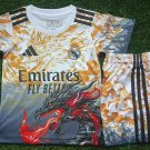 25-36 Real Madrid Shirt Jersey yellow black dragon Kids Kit Soccer Shirt Jersey Youth