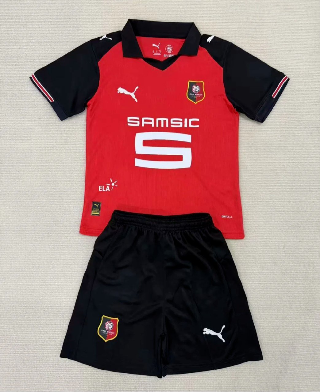 25-26 Stade Rennais Jersey Kids Kit Home Youth Kit Children Jersey Stade Rennais 2025-2026 New