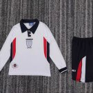 Retro kids kit 1998 England home white long sleeves soccer jersey