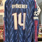 Gyokeres Arsenal Jersey Away 25-26 Blue Soccer Men's Long Sleeves Jersey Away Arsenal 2025-2026