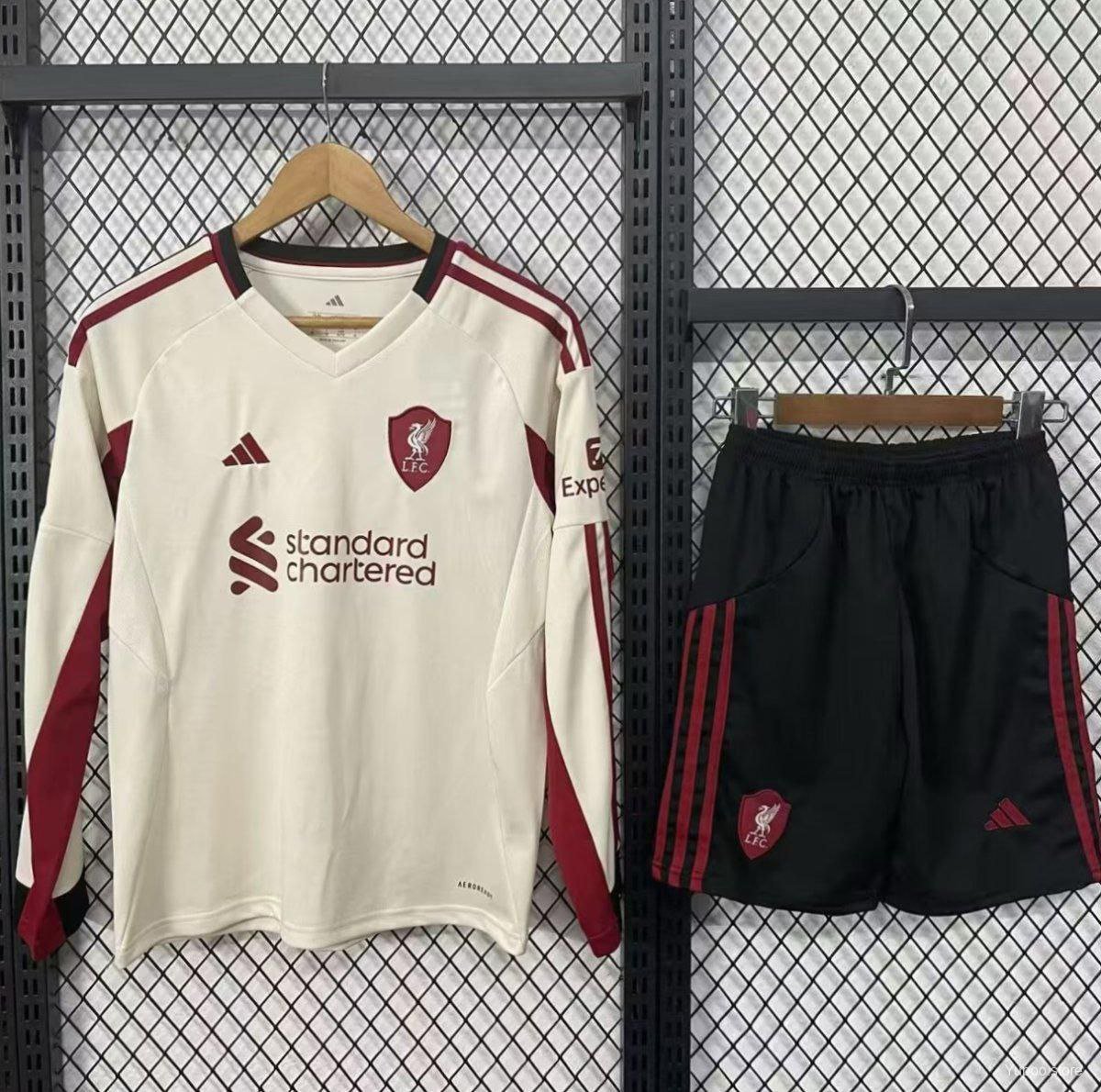 25-26 Liverpool Jersey Third Kids Kit Long Sleeve Youth Kit Children Jersey Liverpool 2025-2026 New
