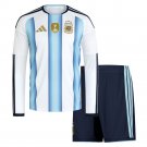 2026 Argentina Jersey Home Kids Kit long sleeves Soccer Youth Kit Children Jersey Argentina 2026