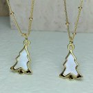 Christmas tree Roman Art Designer Natural Shell Evil Eye Necklace Pendant