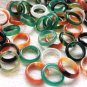 10pcs Natural agate ring solid circle round ring onyx band Witchcraft Wicca pagan healing