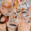 Raw 10pcs Natural agate ring solid circle round ring onyx band Witchcraft Wicca pagan healing