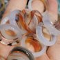 Raw 10pcs Natural agate ring solid circle round ring onyx band Witchcraft Wicca pagan healing