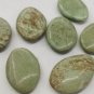 Half Drilled-- Large Yellow Green Matrix Turquoise Gemston Oval Egg Drop 25-40mm Eearrings pendant