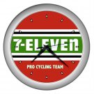 7-ELEVEN PRO CYCLING TEAM SILVER WALL CLOCK NEW (FREE SHIPPING!!)