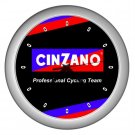 CINZANO PROFESSIONAL CYCLING TEAM SILVER WALL CLOCK NEW (FREE SHIPPING!!)