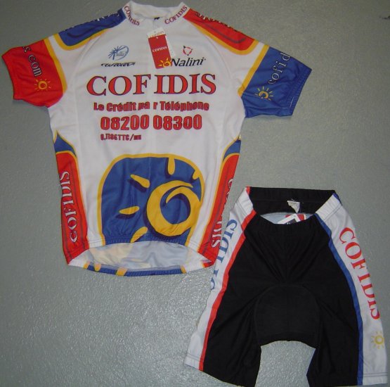 COFIDIS CYCLING CYCLE BIKE JERSEY AND SHORTS KIT SZ XL