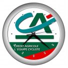 CREDIT AGRICOLE PRO CYCLING TEAM SILVER WALL CLOCK NEW (FREE SHIPPING!!)