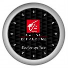 CAISSE D`EPARGNE PRO CYCLING TEAM SILVER WALL CLOCK NEW (FREE SHIPPING!!)