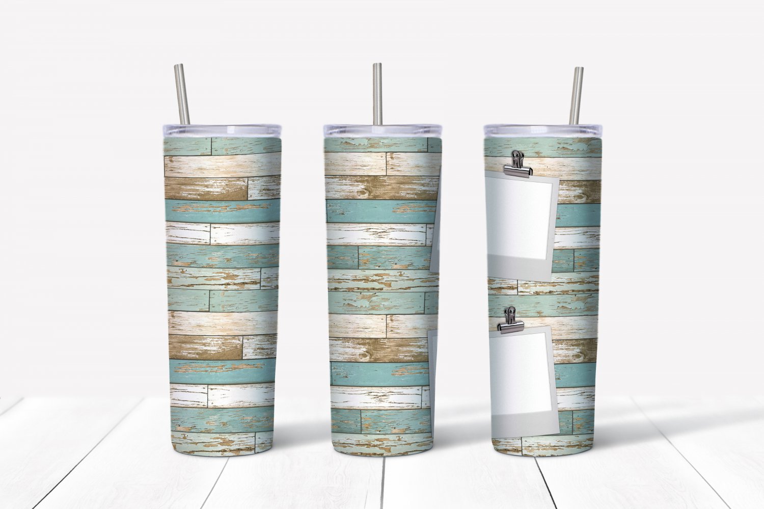 Distressed Blue Wood - 2 Frame