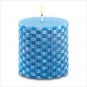 Island Blue Basketweave Candle in the scent of rum