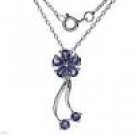 BEAUTIFUL TANZANITE FLOWER NECKLACE