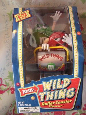 NEW M&M's WILD THING Roller Coster Dispenser Rare Variant SILVER MINT NIB