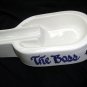 Rare White Ceramic CIGAR Ashtray ~ The Boss ~ Free Shipping!