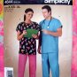 Simplicity Sewing Pattern #4644 UNCUT Size XS-XL Misses', Mens Top and Pants  Hospital Scrubs