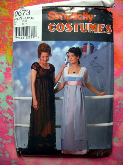 SOLD! Rare Titanic Dress Pattern Simplicity Costume UNCUT # 0673 Size 10 12  14