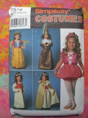 Simplicity Costume Pattern #7378 / #0678 UNCUT Girls Size 3 4 5 6 7 8 Princess MORE!