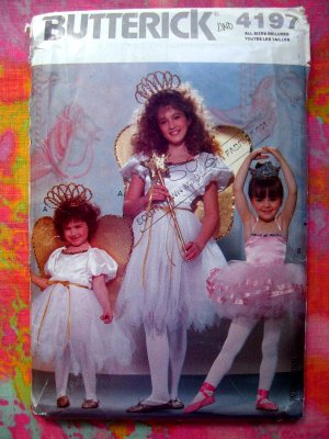 Butterick Pattern # 4197 UNCUT Girl's Costume UNCUT  ~ Fairy Ballerina ~ Size S M L XL