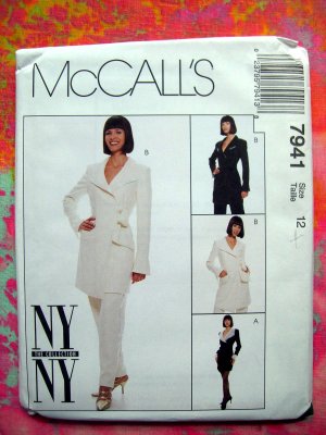 Scarce McCall's Pattern # 7941 UNCUT~  Jacket or Dress & Pants 1995 Size 12