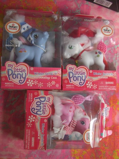MY LITTLE PONY MINT TARGET EXCLUSIVE NEW LOT of 3 WINTER /HOLIDAY SERIES 2 II