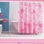 NEW NIP HEARTS & FLOWERS PINK Fabric Shower Curtain