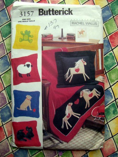 Butterick Pattern # 3157 UNCUT Throw & Pillow Cover by Rachel Wallis 2001