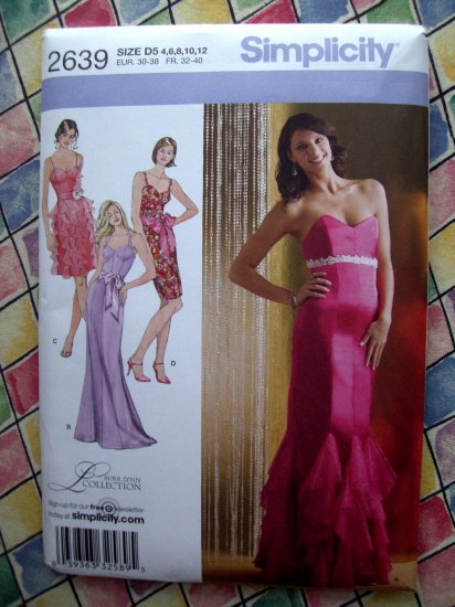 Simplicity Pattern Uncut 2639 Misses Prom Dress Or Gown Size 4 6 8 10 And 12 