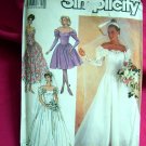 Simplicity Pattern # 8413 Size 10---UNCUT Wedding Gown Bridesmaids Evening READ Measurements