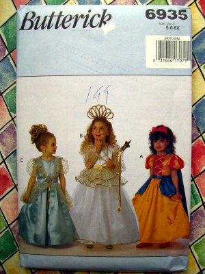 Butterick Pattern # 6935 UNCUT Costume Princess Snow White Size 5 6 6X