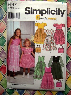 Simplicity Pattern # 9497 UNCUT Child Girls Dress Petticoat Size 3 4 5 6