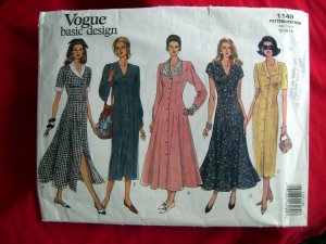Vogue Pattern # 1149 UNCUT  Basic Design Dress Sizes 12 14 16