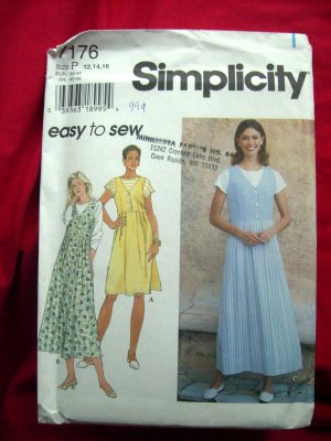 Simplicity Pattern # 7178 UNCUT Misses Jumper Dress & Knit Top Size 12 14 16