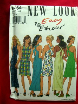 Simplicity NEW LOOK Pattern #6754 UNCUT Misses Summer Dress Cross Back Size 8 10 12 14 16 18